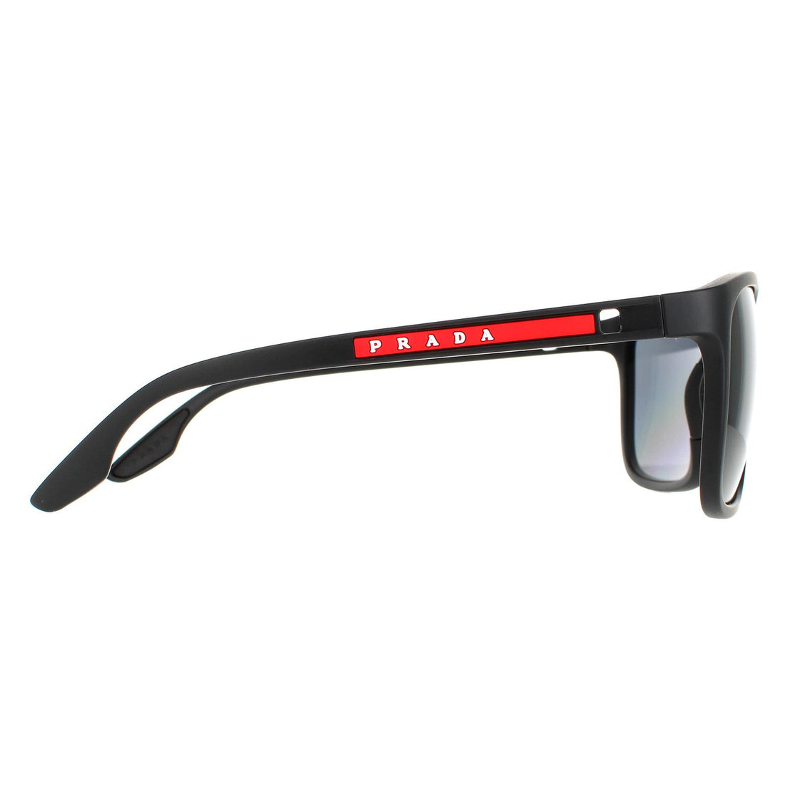 Prada Sport Sunglasses PS02WS DG002G Black Rubber Dark Grey Polarized