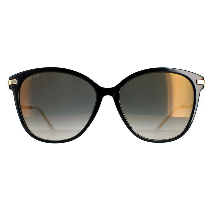 Jimmy Choo Sunglasses Peg/F/S 807 FQ Black Grey Gradient Gold Mirror