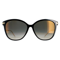 Jimmy Choo PEG/F/S Sunglasses Black / Grey Gradient Gold Mirror