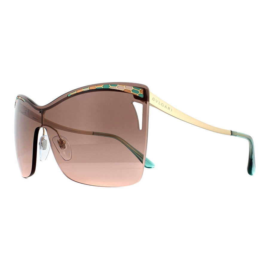 Bvlgari Sunglasses BV6138 201413 Rose Gold Pink Gradient Dark Brown