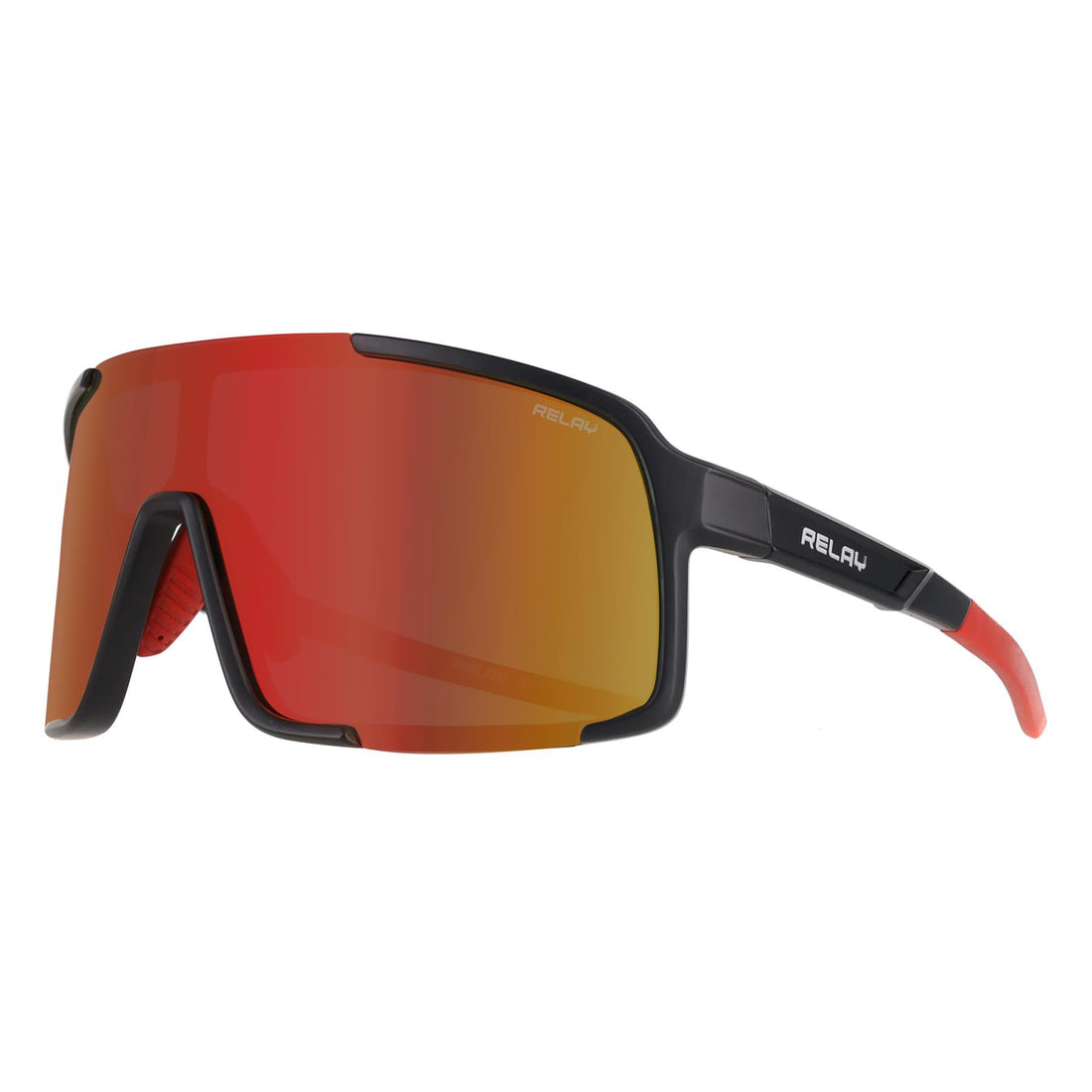 Relay Shield Unisex Matte Black and Red Red Revo Polarized Endgame Sunglasses