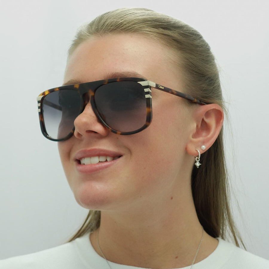 Chloe Sunglasses CH0104S 007 Shiny Medium Havana Grey Gradient