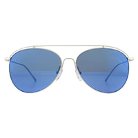 Calvin Klein Sunglasses 2163S 044 Matte Sliver Grey Solid Blue