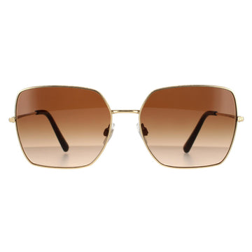 Dolce & Gabbana Sunglasses DG2242 02/13 Gold Dark Brown Gradient