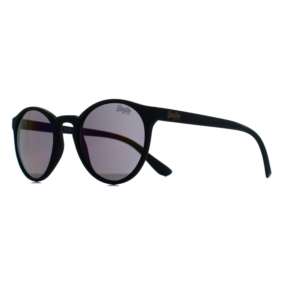 Superdry Sunglasses SDS Saratoga 104 Rubberised Black Oil Slick Mirror