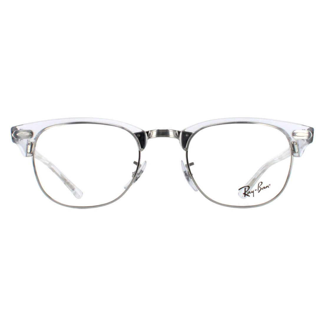 Ray-Ban Glasses Frames RX5154 Clubmaster 2001 White Transparent Men Women