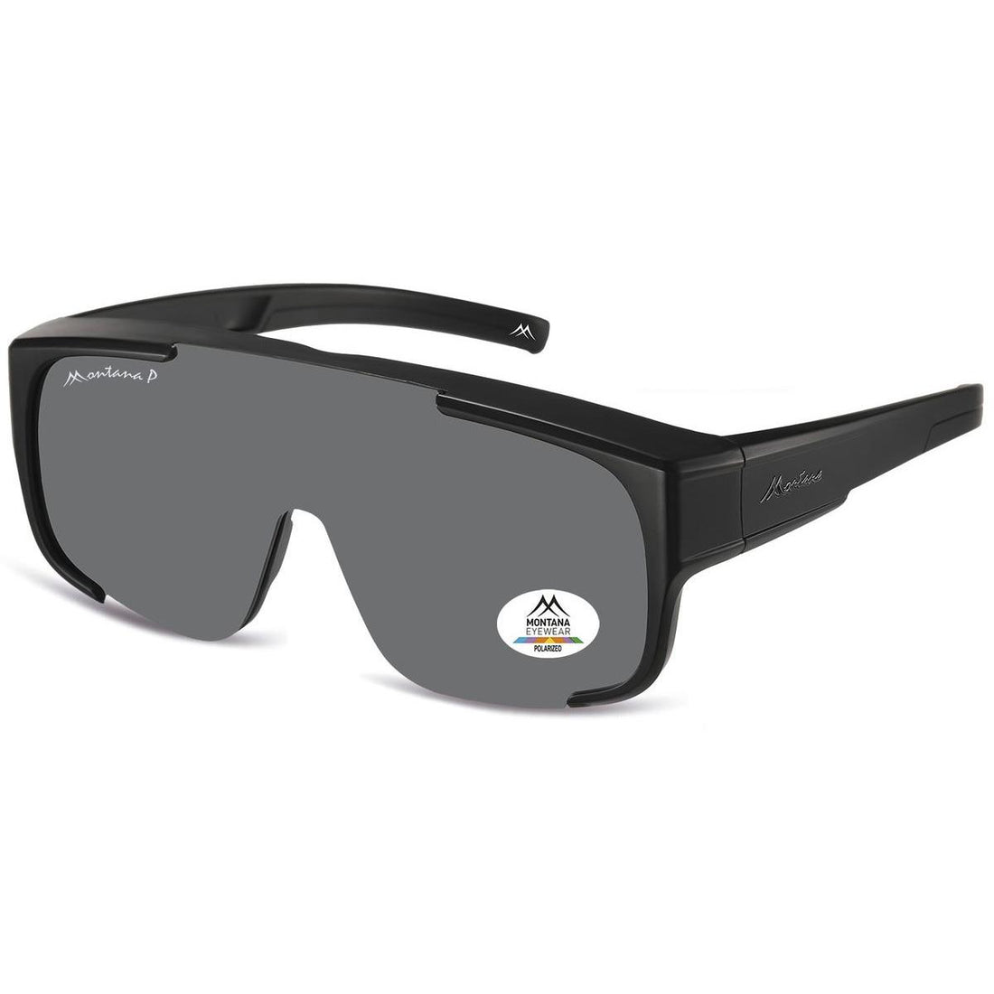 Montana Fit Over Glasses Sunglasses FO9 Matte Black Smoke Polarized