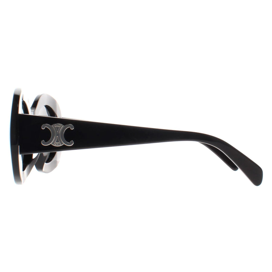 Celine Sunglasses Triomphe CL40292U 01A Shiny Black Smoke Grey