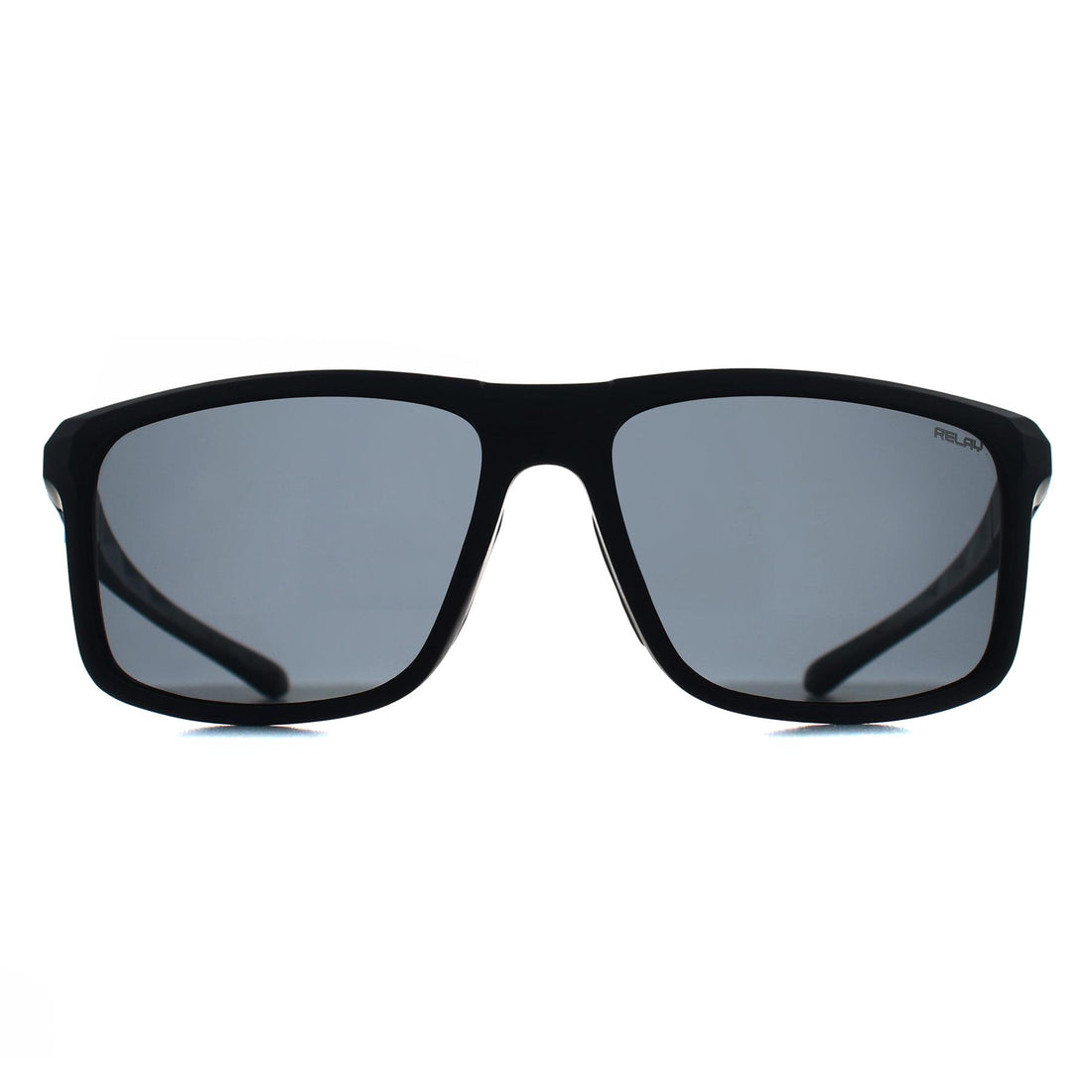 Relay Rectangle Unisex Matte Black and Grey Smoke Polarized Swiftline Sunglasses