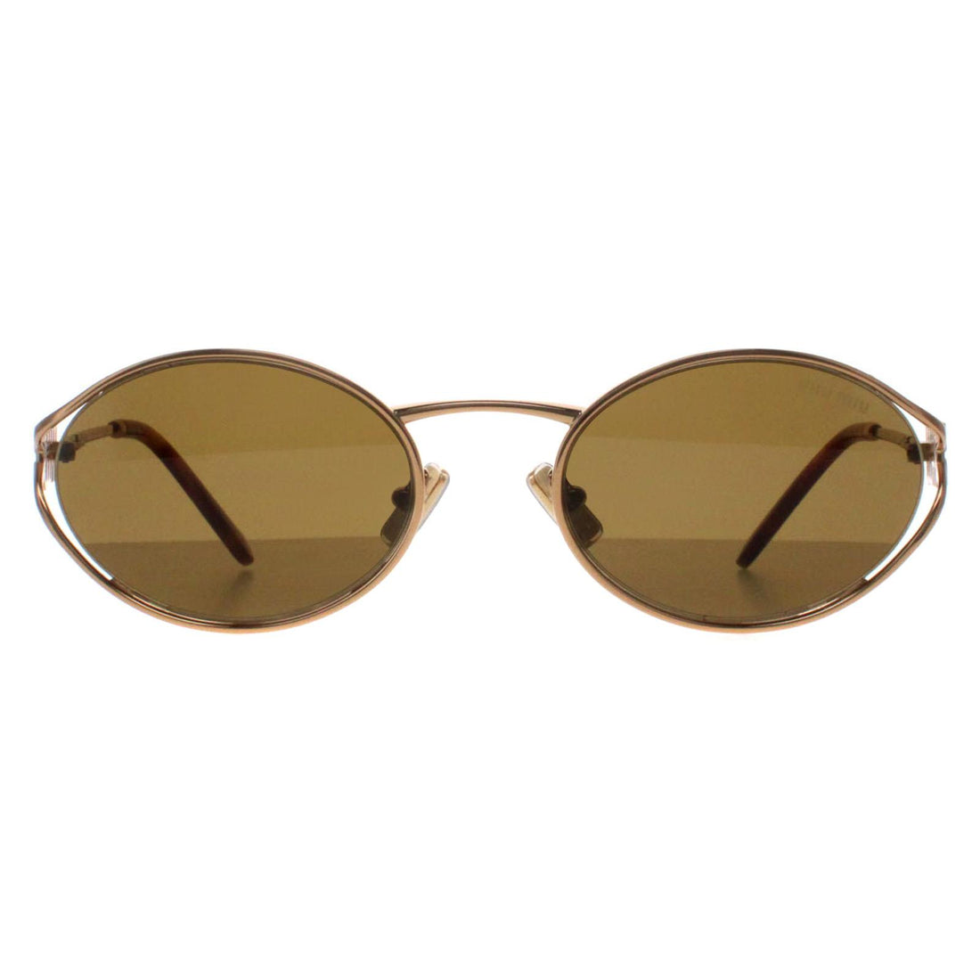 Miu Miu Sunglasses MU52YS 7OE01T Brass Gold Dark Brown