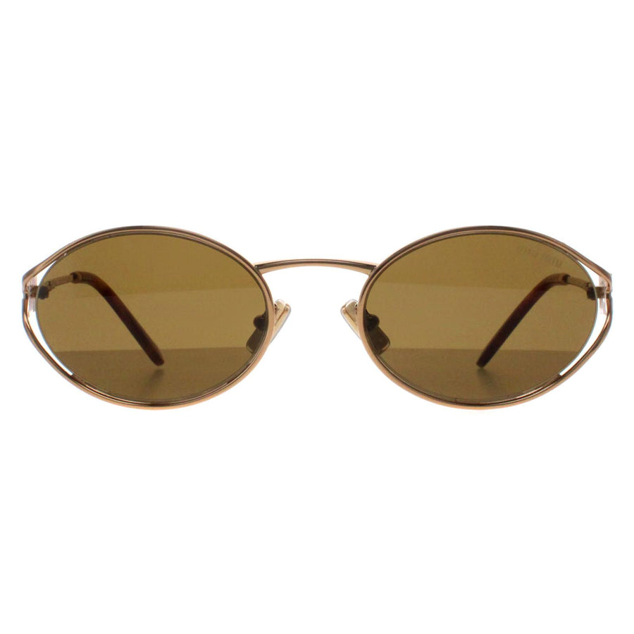 Miu Miu Sunglasses MU52YS 7OE01T Brass Gold Dark Brown  display picture 3
