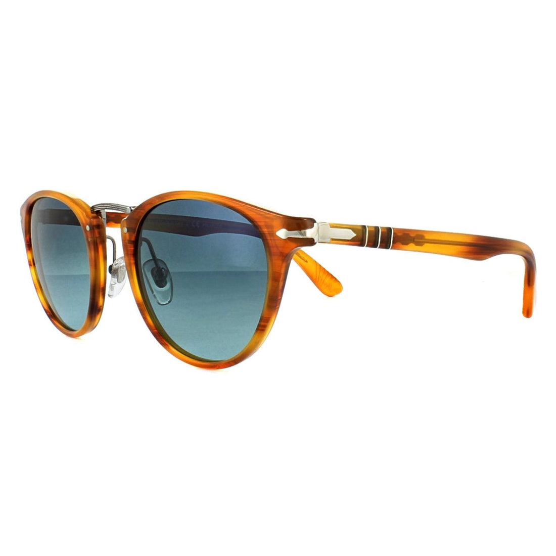 Persol Sunglasses 3108 960/S3 Striped Brown Blue Polarized 49mm