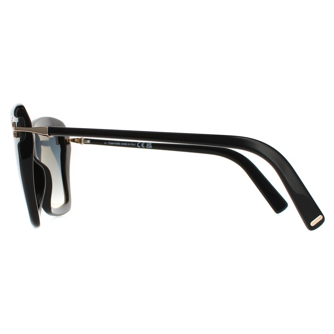 Tom Ford Sunglasses Leah FT0849 01B Shiny Black Smoke Gradient