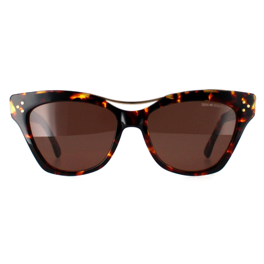 Cutler and Gross Sunglasses 1283 002 Gold Tortoiseshell Brown