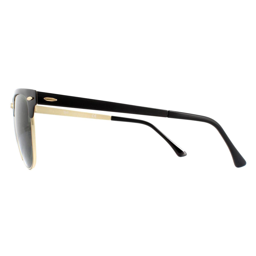 Ray-Ban Sunglasses Clubmaster Metal RB3716 187 Gold Top On Black Green