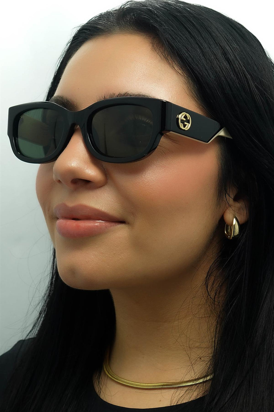 Gucci Sunglasses GG1667SK 001 Black with Ivory Grey