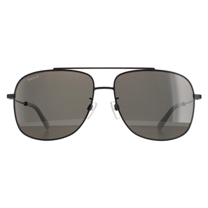 Bally BY0050-K Sunglasses Black Grey Polarised Mirrored