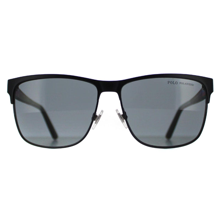 Polo Ralph Lauren PH3128 Sunglasses Matte Black On Shiny Black / Grey Polarised