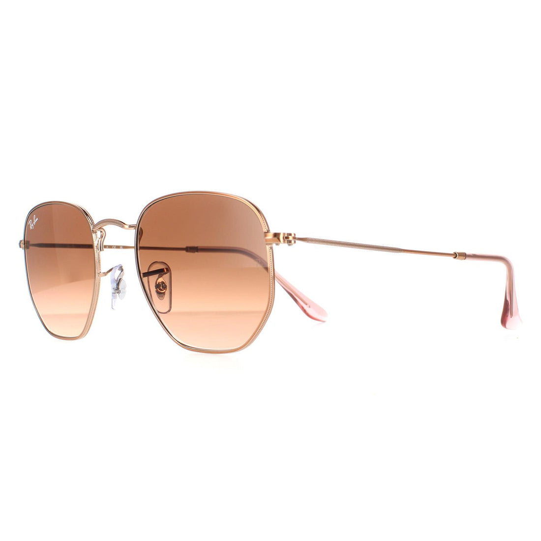 Ray-Ban Sunglasses Hexagonal RB3548N 9069A5 Polished Bronze Copper Brown Gradient