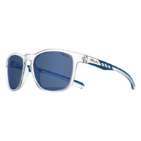 Relay Round Unisex Matte Transparent and Blue Revo Polarized Pulse Sunglasses