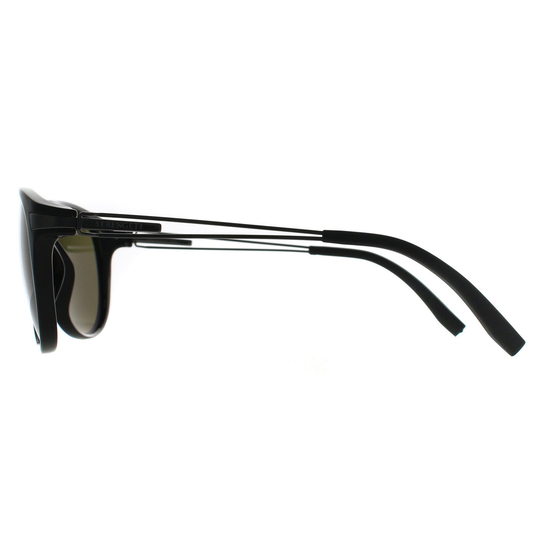 Serengeti Sunglasses Udine 7756 Shiny Black Polarized 555nm Green Photochromic