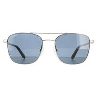 Salvatore Ferragamo SF158S Sunglasses Silver Light Blue