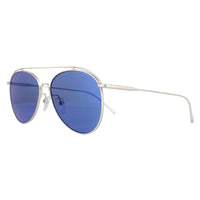 Calvin Klein Sunglasses 2163S 044 Matte Sliver Grey Solid Blue