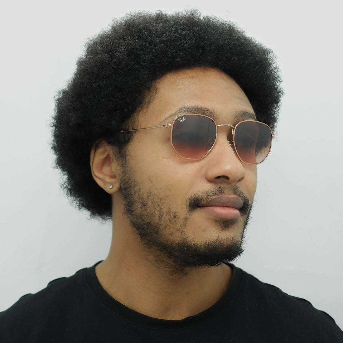 Ray-Ban Sunglasses Hexagonal RB3548N 9069A5 Polished Bronze Copper Brown Gradient