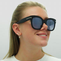 Tom Ford Sunglasses 0613 Beatrix 01C Shiny Black Smoke Grey Mirror