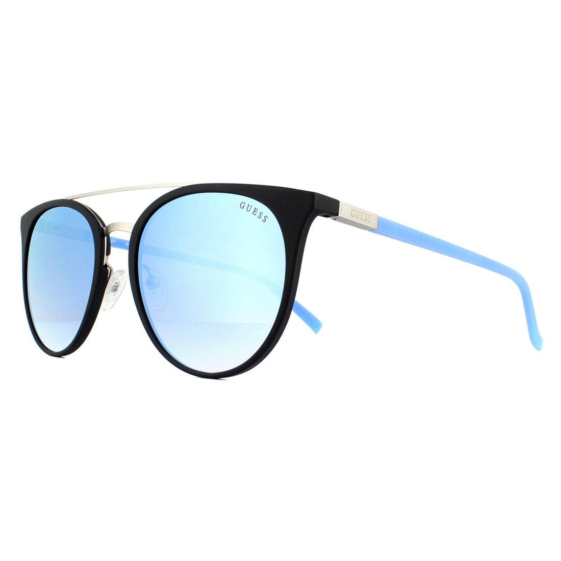 Guess Sunglasses GU3021 05X Black Blue Blue Mirror