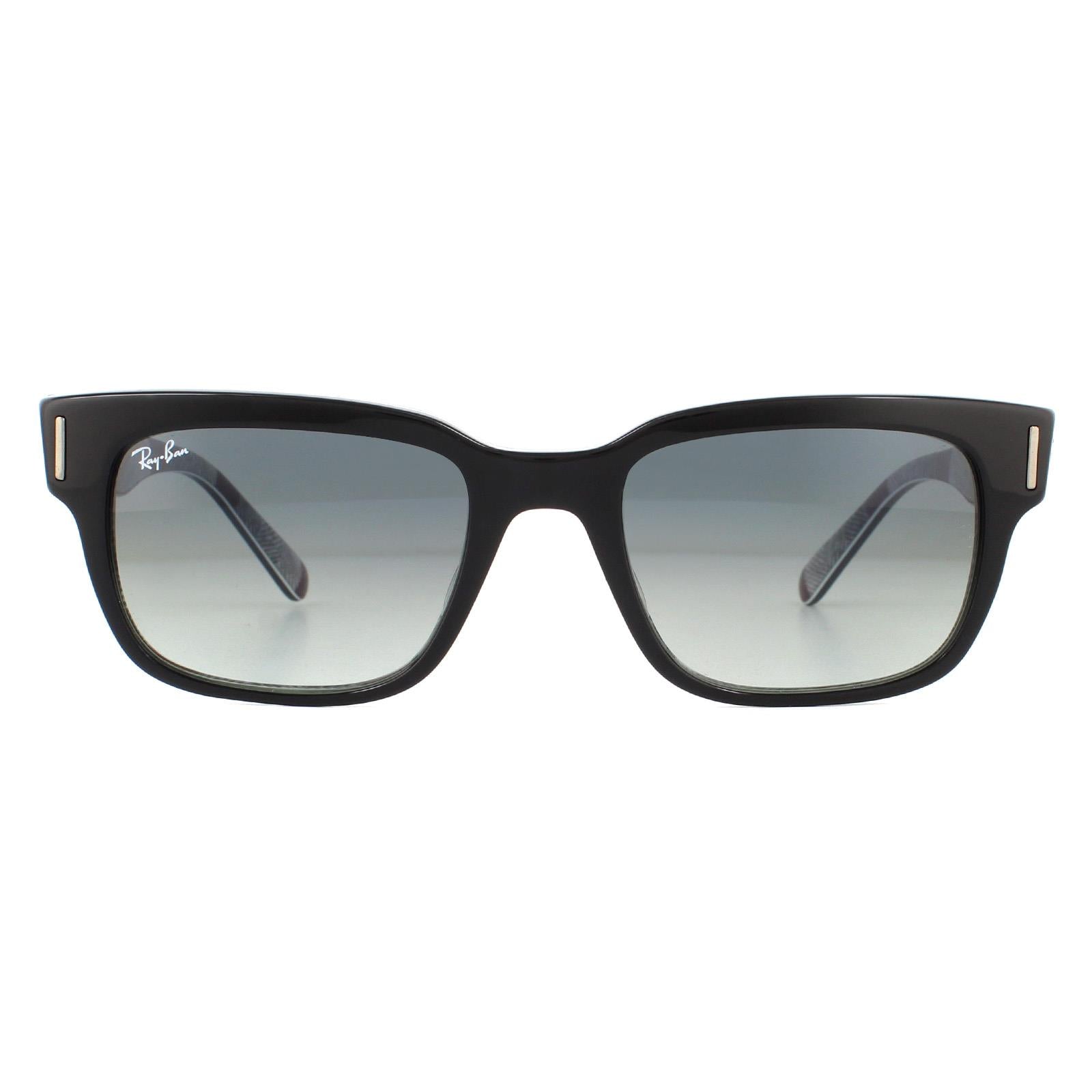 Sunglasses Jeffrey RB2190 13183A Black On Chevron Grey Burgundy Light Grey Blue Gradient