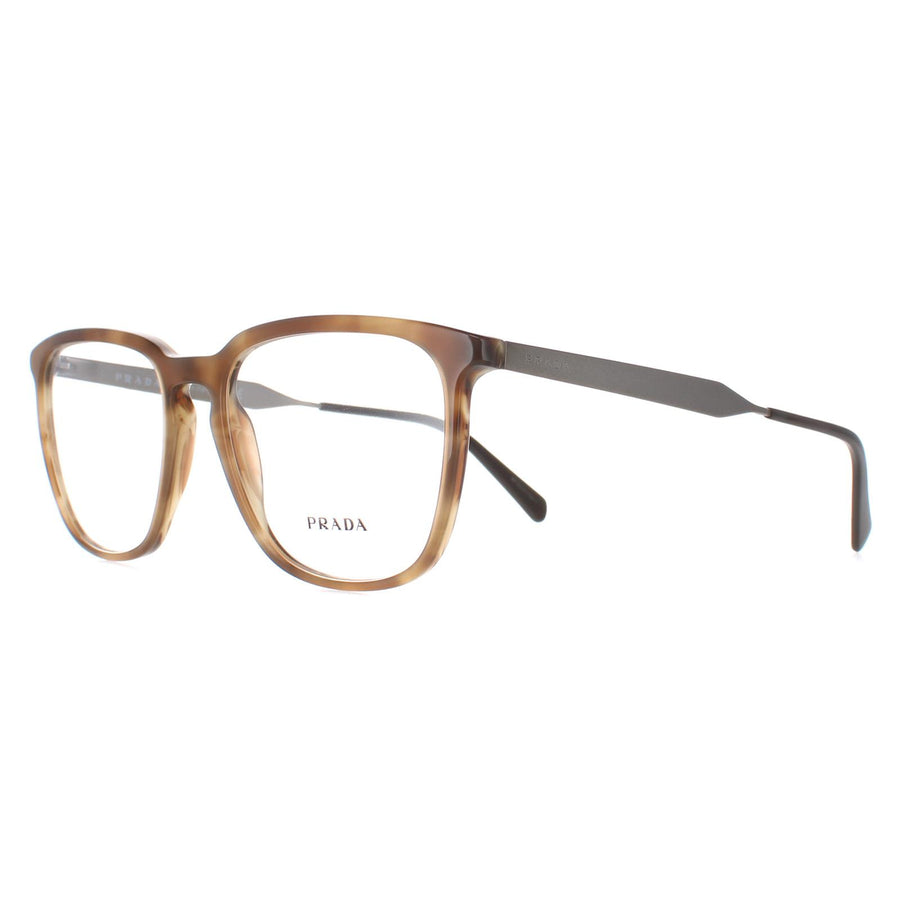 Prada Glasses Frames PR 07UV VYQ1O1 Striped Brown Mens 55mm