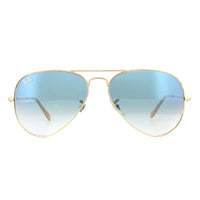 Ray-Ban Aviator Gradient RB3025 Sunglasses Gold / Gradient Blue 58