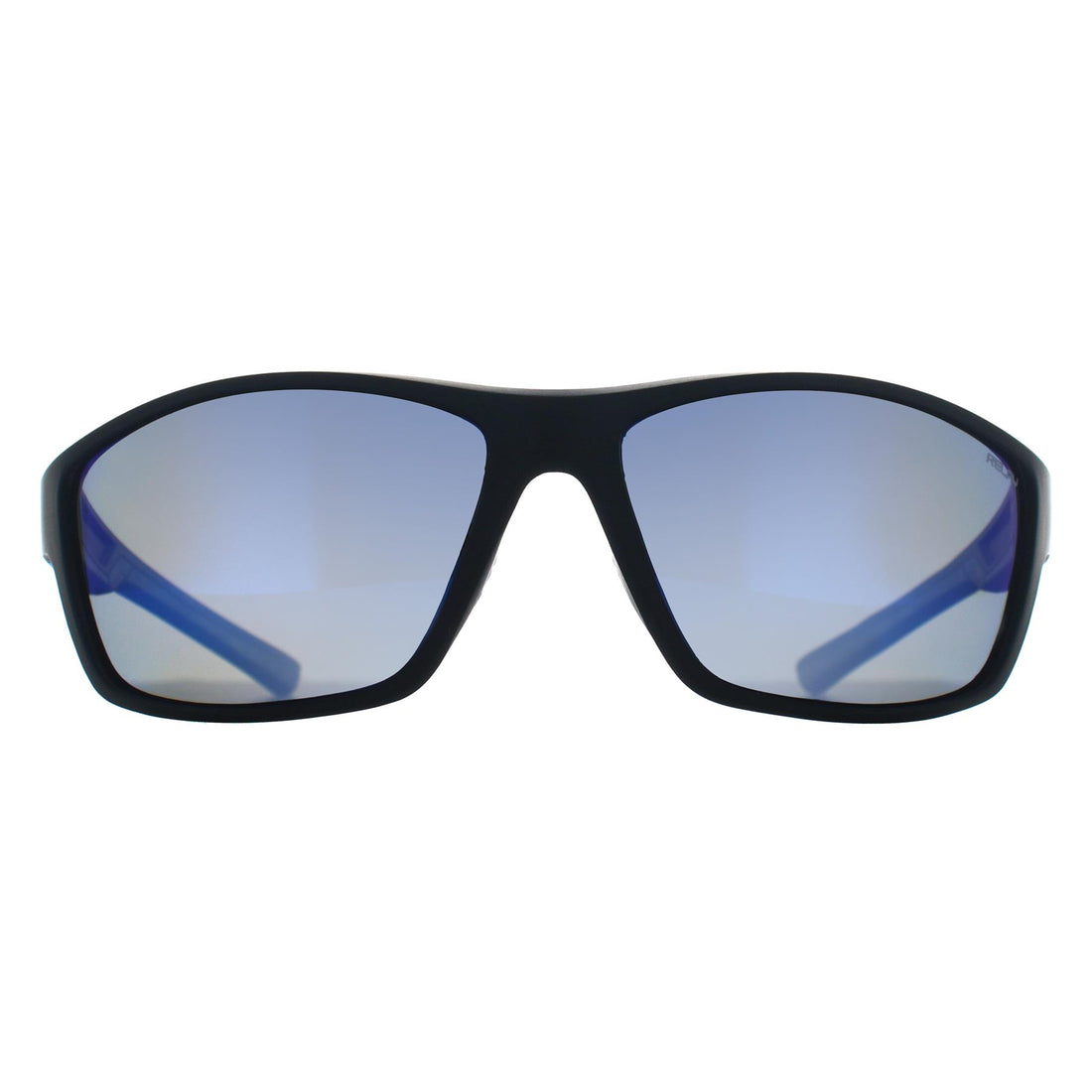 Relay Wrap Unisex Matte Black and Blue Blue Revo Polarized Fastlane Sunglasses