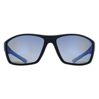 Relay Wrap Unisex Matte Black and Blue Blue Revo Polarized Fastlane Sunglasses