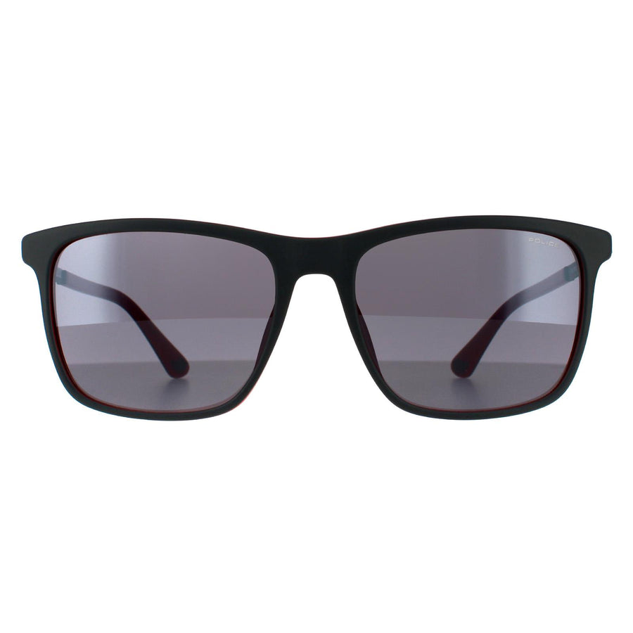 Police SPLA56 Record 1 Sunglasses Matte Grey Red / Grey Mirror