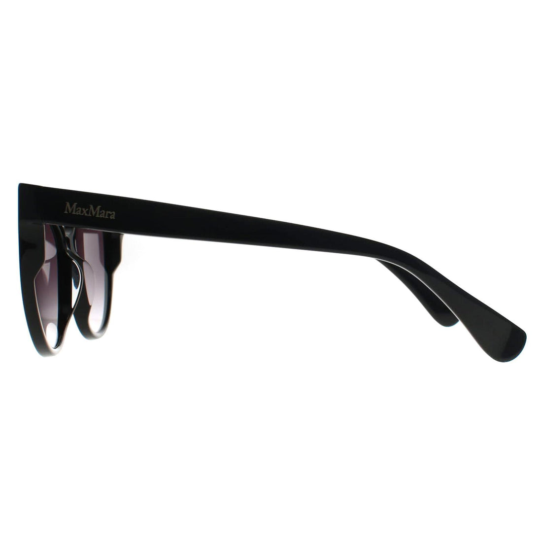 Max Mara Sunglasses MM0058 Logo 13 01B Shiny Black Smoke Grey Gradient