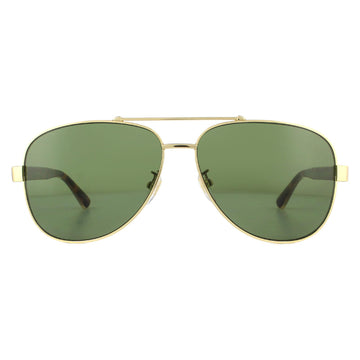 Gucci Sunglasses GG0528S 009 Gold and Havana Crystal Green