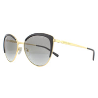 Michael Kors Sunglasses Biscayne MK1046 110011 Light Gold Black Dark Grey Gradient