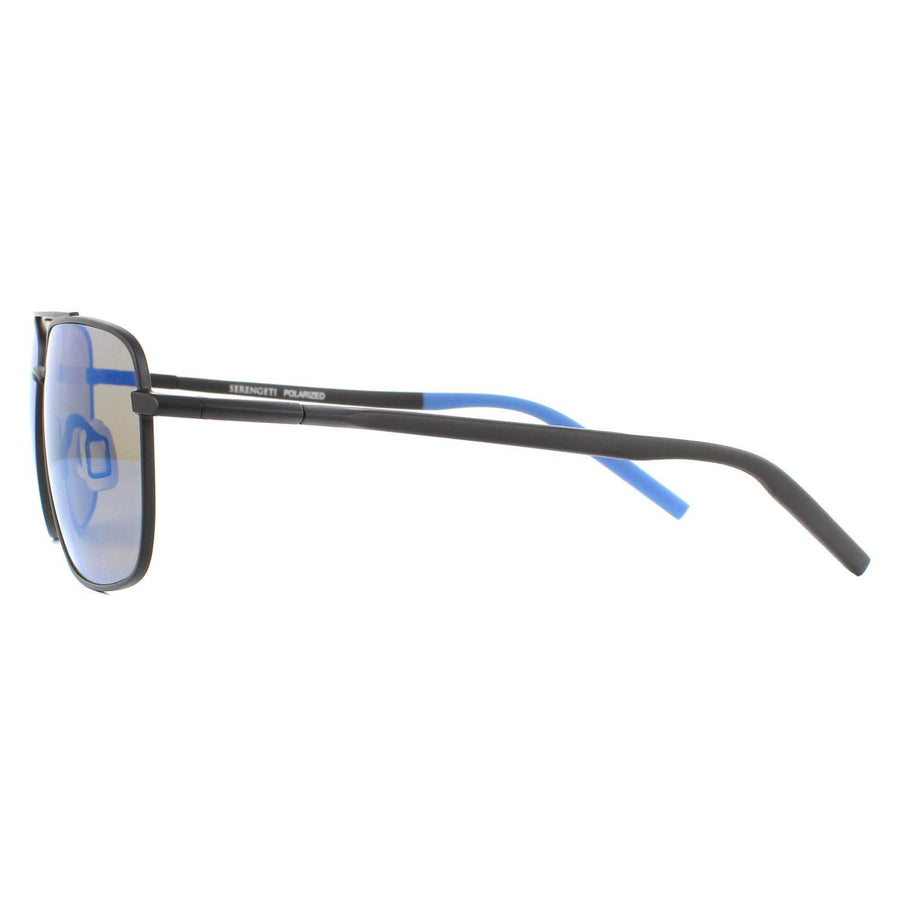 Serengeti Sunglasses Tellaro 8819 Matte Black Blue Mineral Polarized 555nm Blue
