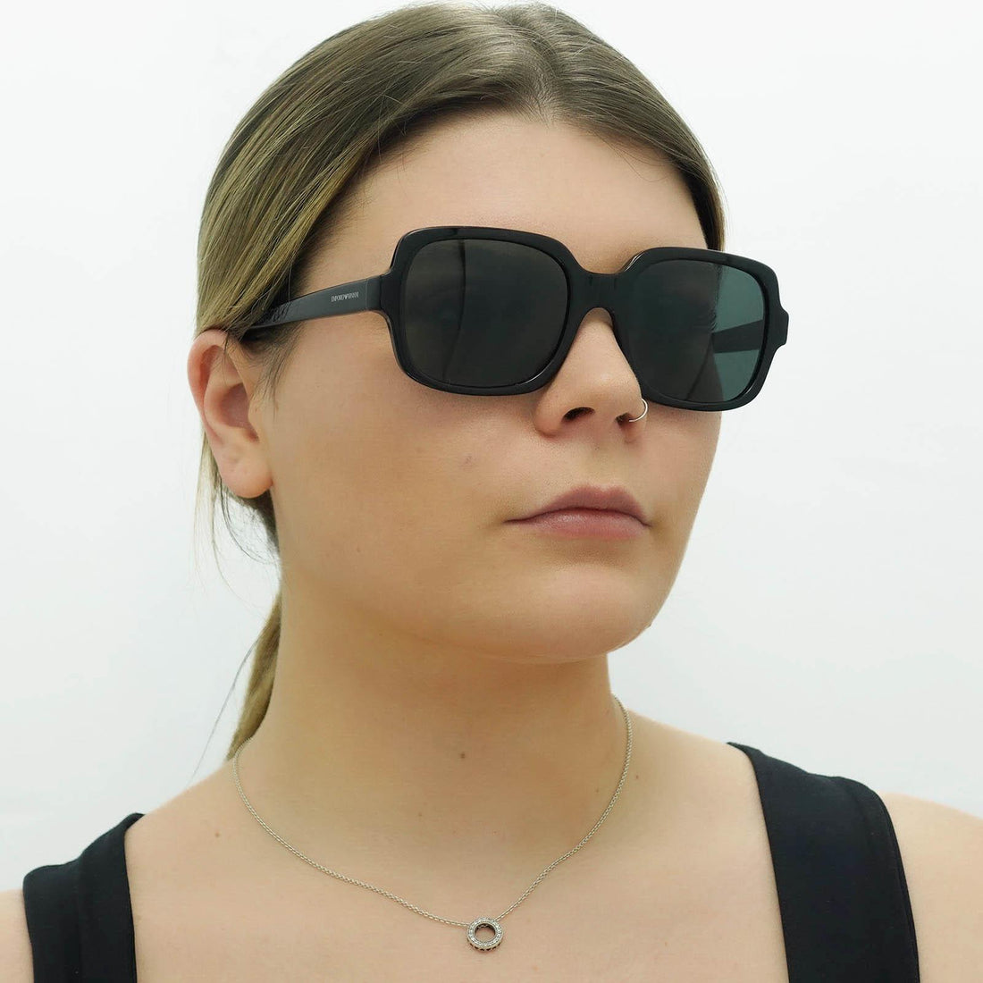 Emporio Armani Sunglasses EA4195 501787 Shiny Black Dark Grey