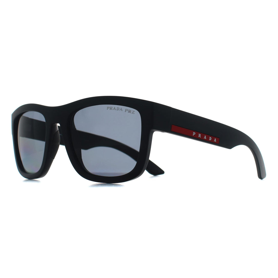 Prada Sport Sunglasses PS01ZS DG002G Black Rubber Dark Grey Polarized