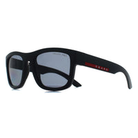 Prada Sport Sunglasses PS01ZS DG002G Black Rubber Dark Grey Polarized