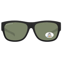 Montana Fit Over Glasses Sunglasses FO10 A Matte Black G-15 Green Polarized