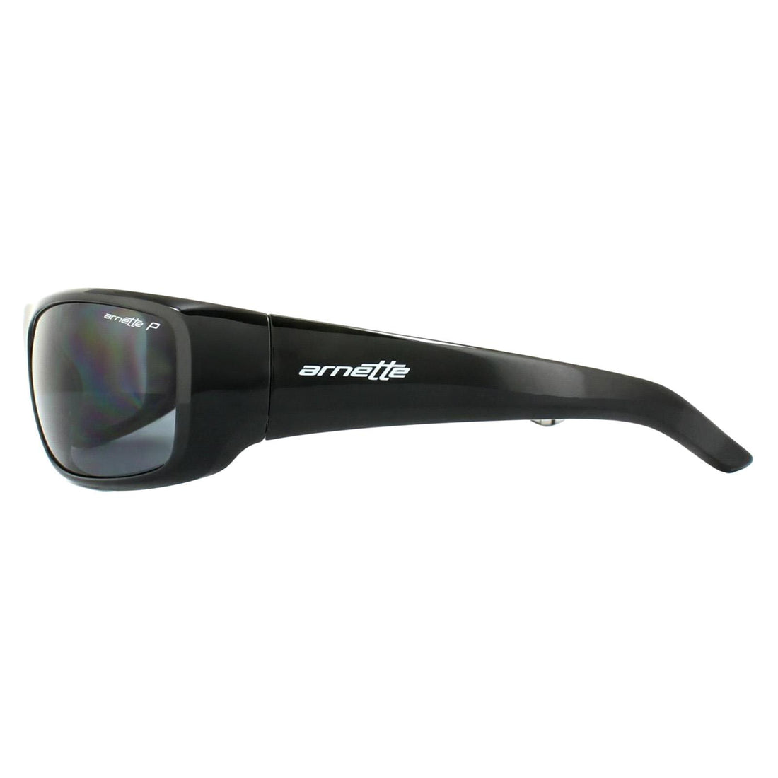 Arnette Sunglasses Hot Shot 4182 214981 Polished Black Graphics Inside Grey Polarized