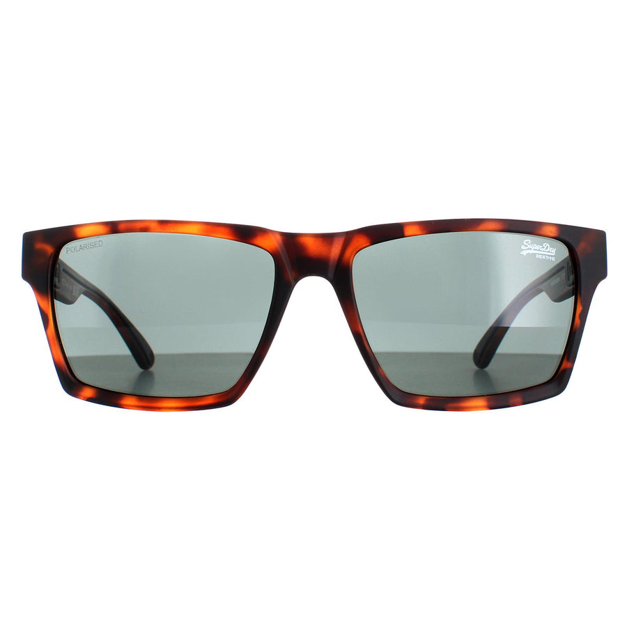 Superdry Disruptive SDS Sunglasses Rubberised Tortoise Green Polarized