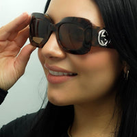 Gucci Sunglasses GG1695S 002 Havana with Silver Brown