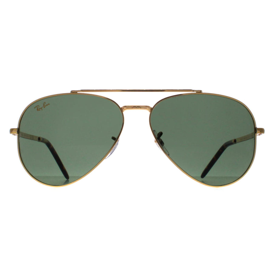 Ray-Ban Sunglasses RB3625 New Aviator 919631 Polished Gold Green