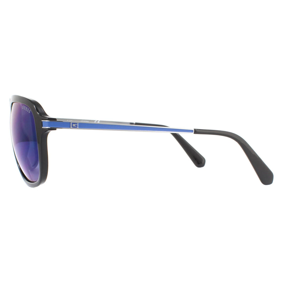 Guess Sunglasses GU6965 01C Shiny Black Blue Blue Mirror