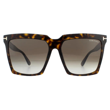 Tom Ford Sunglasses Sabrina 02 FT0764 52K Dark Havana Roviex Brown Gradient